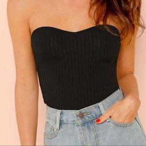 sweetheart neckline black tube top
